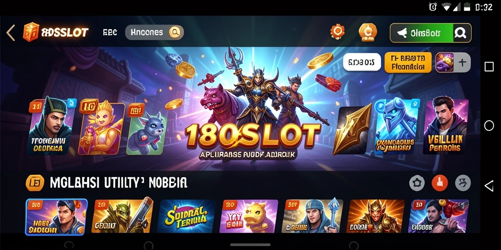 Tampilan antarmuka aplikasi Utility 180SLOT yang menarik dan user-friendly.