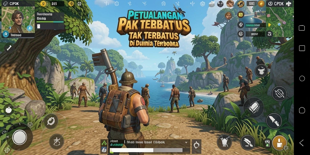 Tangkapan layar utama dari gameplay CIPOK di dunia terbuka yang luas.