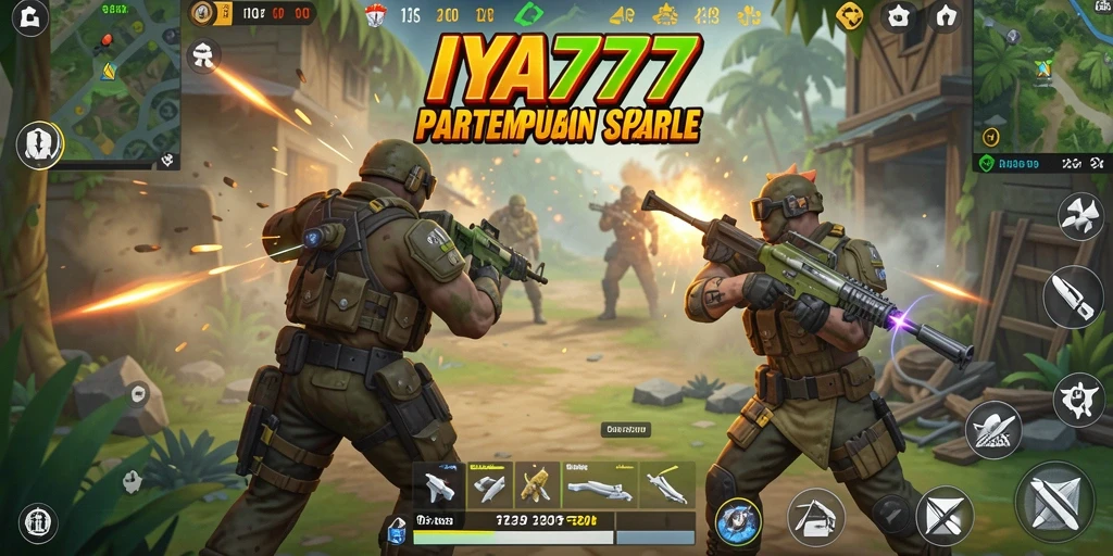 Screenshot utama IYA777 menampilkan momen intens dalam pertempuran Battle Royale.
