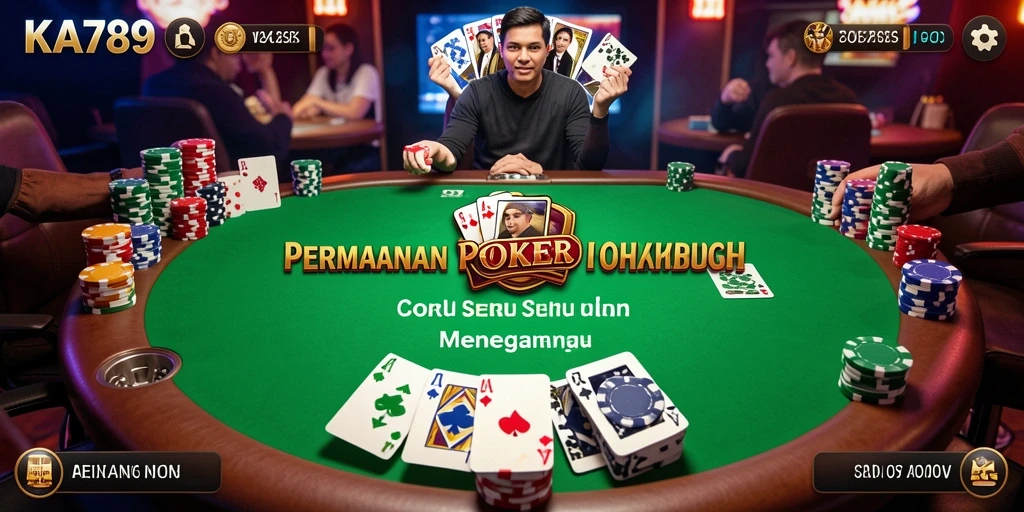 Tampilan menarik dari gameplay Poker yang mendebarkan.