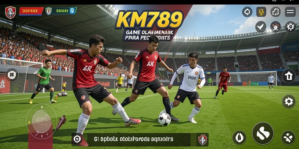Screenshot utama KM789 menampilkan aksi olahraga mendebarkan di lapangan.