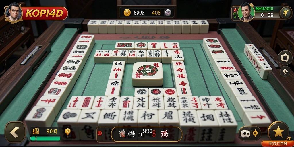 Screenshot KOPI4D menampilkan gameplay Mahjong yang seru dan menantang.