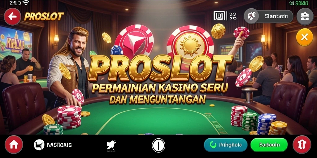Gameplay mendebarkan dari aplikasi Kasino PROSLOT.