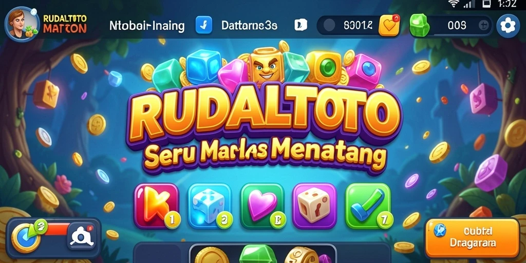 Tampilan gameplay RUDALTOTO yang seru dalam mode Match-3.