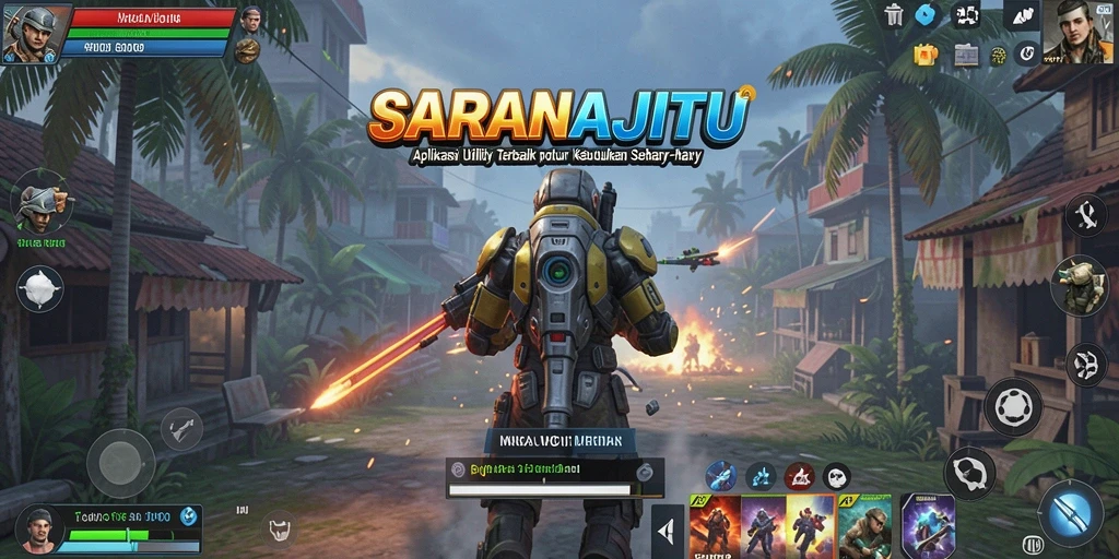 Tampilan utama aplikasi SARANAJITU dengan fitur utility yang lengkap.
