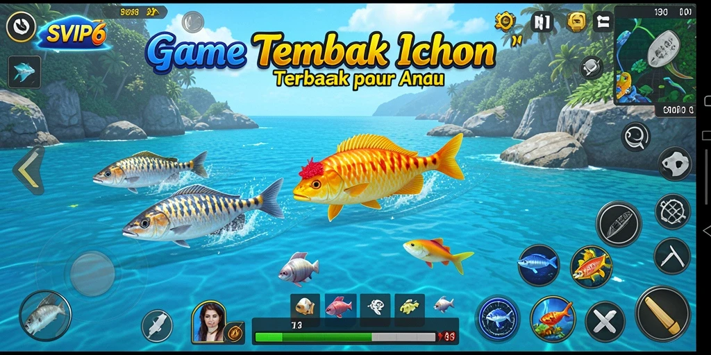 Tampilan gameplay seru dari SVIP6 dalam menembak ikan.