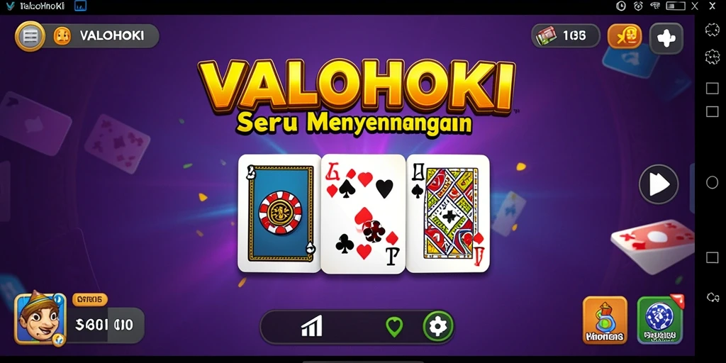 Screenshot gameplay VALOHOKI yang seru dengan tampilan kartu Domino.